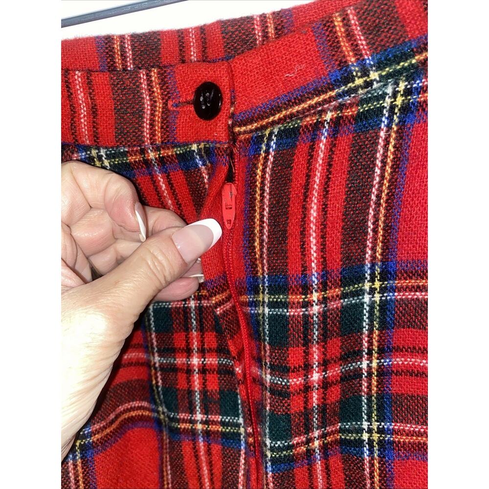 VTG Michele Skirt Women’s Red Plaid Wool Blend Lined Preppy USA Union Sz 8 Med - Picture 6 of 7